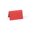 Ostrich Leather Business Card Case - Strawberry